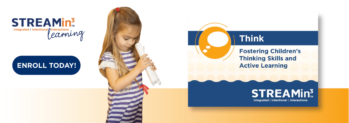 STREAMin3 Learning On-Demand Course promotion with enroll today button for the new Core Skill course about Think