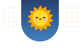 Decorative image of sun on blue background